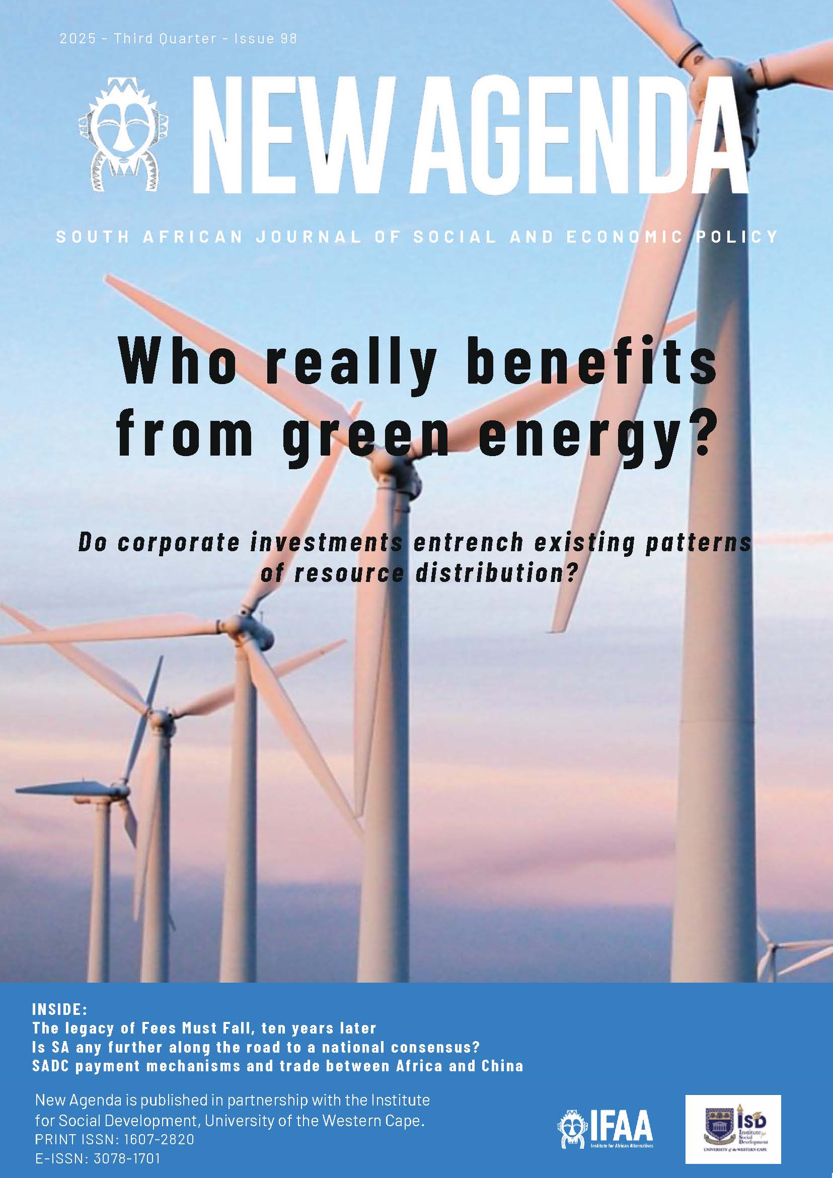 					View Vol. 98 No. 1 (2025): New Agenda 98
				